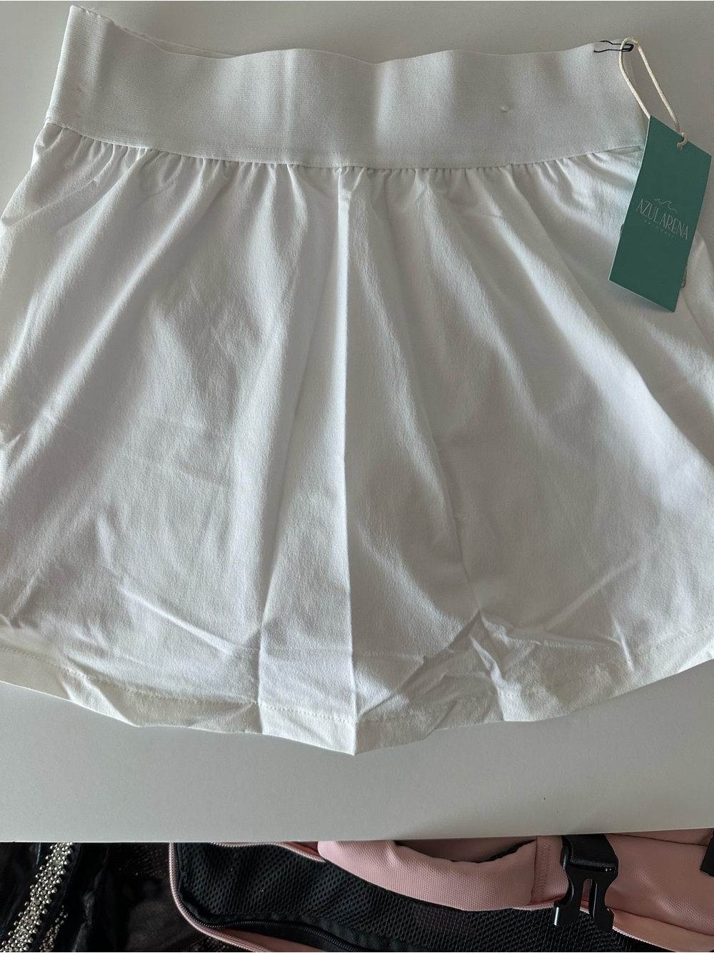 Astr White Elastic Waist Skort